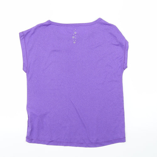 USA Pro Girls Purple   Basic T-Shirt Size 9-10 Years