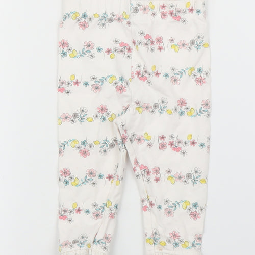 George Girls Beige Floral  Capri Leggings Size 3-6 Months