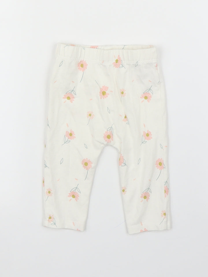 George Girls Beige Floral  Capri Leggings Size 3-6 Months