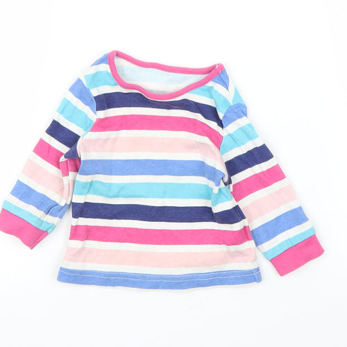 George Girls Pink Striped  Basic T-Shirt Size 0-3 Months