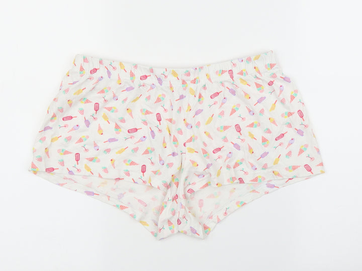 Primark Womens White Cut-Off Shorts Size XS