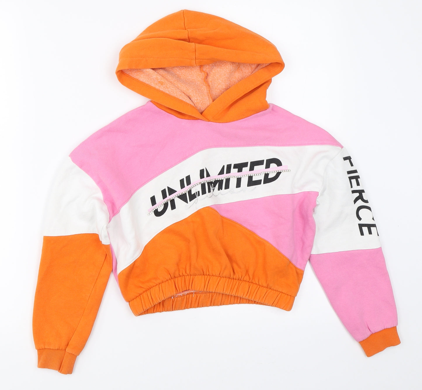 River Island Girls Orange   Pullover Hoodie Size 7-8 Years