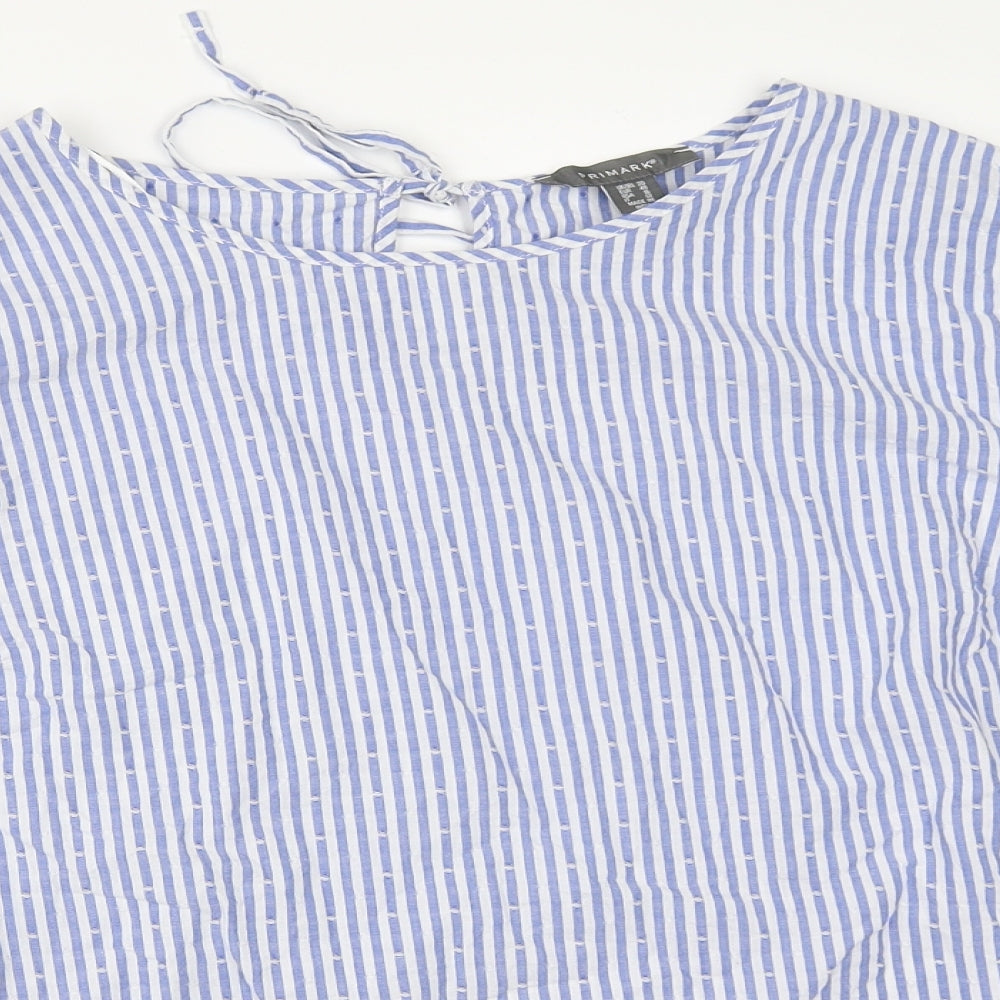 Primark Womens Blue Striped  Basic Blouse Size 20