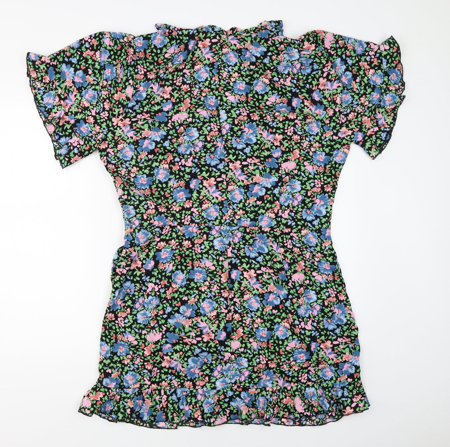 Boohoo Womens Black Floral  Fit & Flare  Size 18