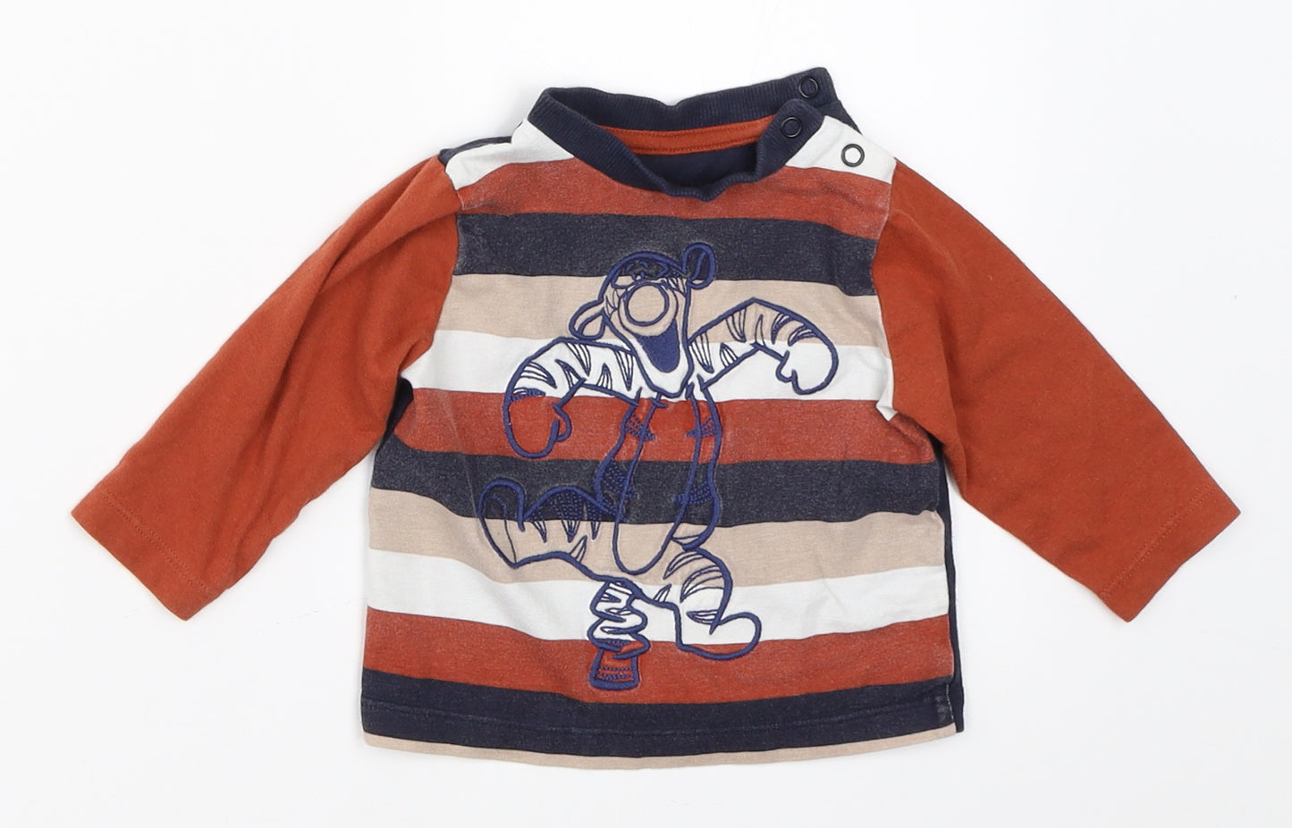 Disney Baby Boys Orange Striped  Basic T-Shirt Size 3-6 Months  - tigger