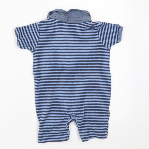 George Boys Blue Striped  Romper One-Piece Size 6-9 Months