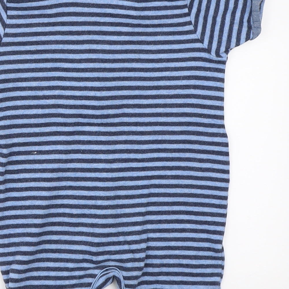 George Boys Blue Striped  Romper One-Piece Size 6-9 Months