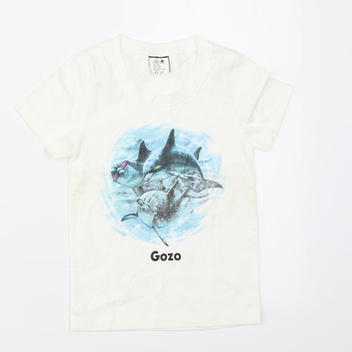 Preworn Boys White   Basic T-Shirt Size XS  - dolphin