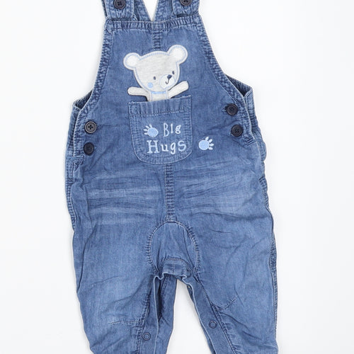 George Boys Blue  Denim Dungaree One-Piece Size 3-6 Months