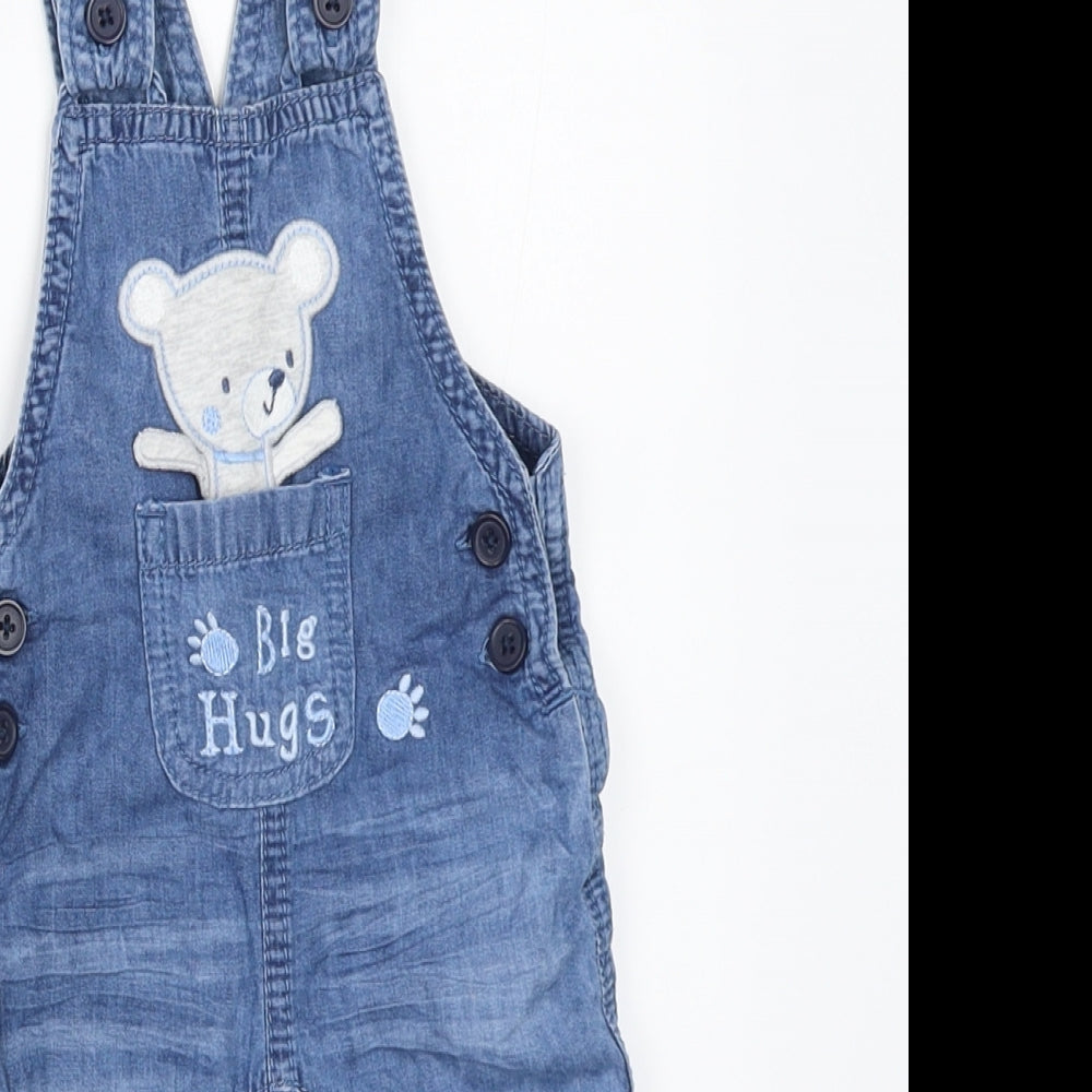 George Boys Blue  Denim Dungaree One-Piece Size 3-6 Months