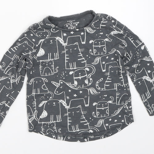 F&F Girls Grey   Basic T-Shirt Size 12-18 Months
