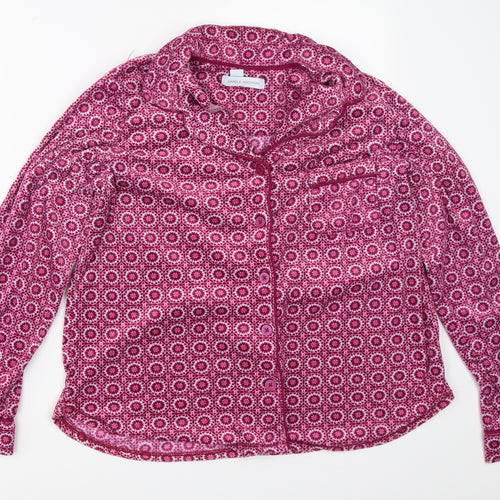 Carole Hochman Womens Pink Geometric  Top Pyjama Top Size M