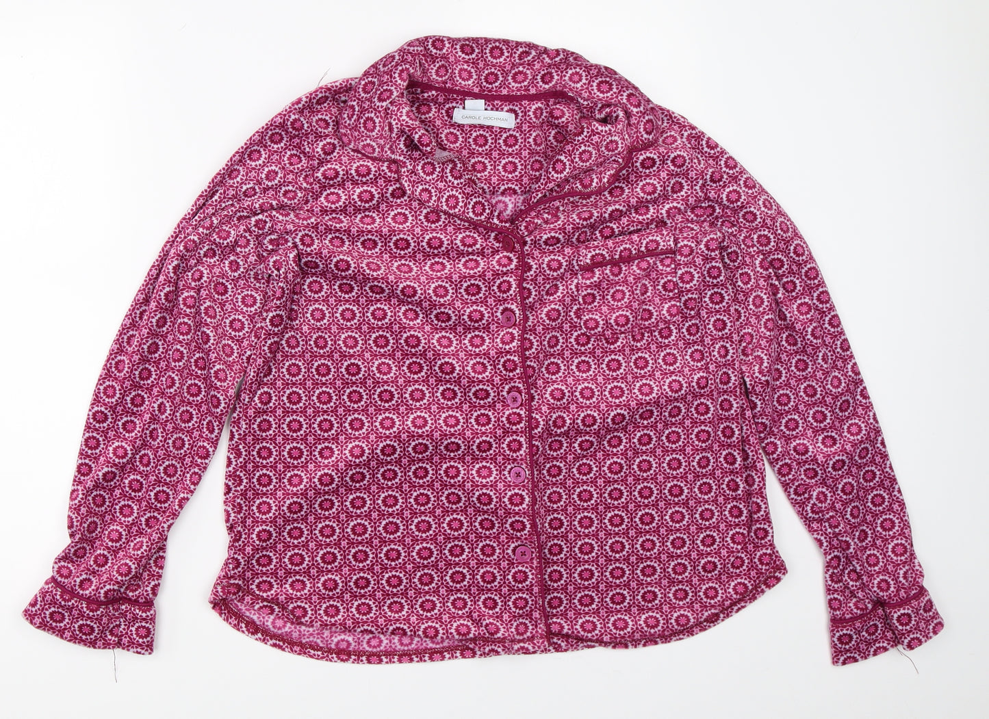 Carole Hochman Womens Pink Geometric  Top Pyjama Top Size M
