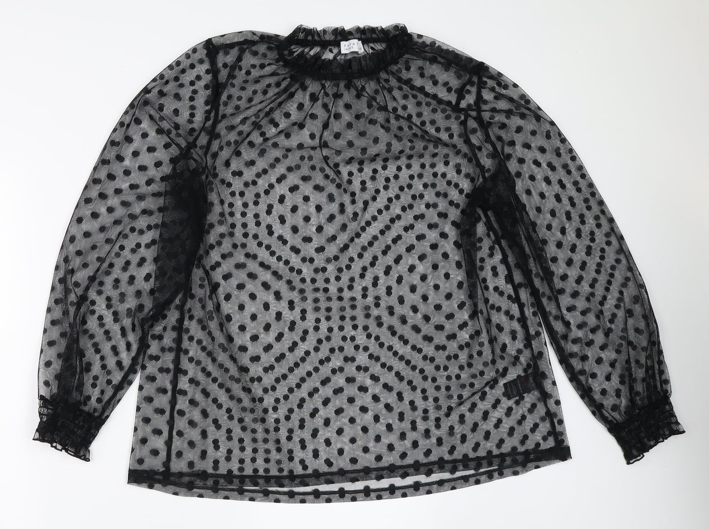 Papaya Womens Black Polka Dot  Basic Blouse Size 16