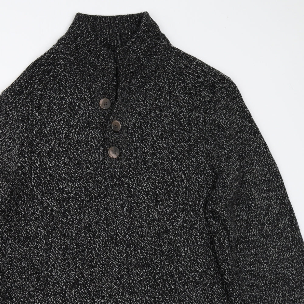 Threadbare Mens Grey   Henley Jumper Size M