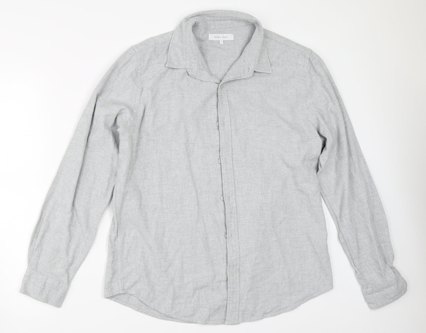 Nigel Hall Mens Grey    Button-Up Size L