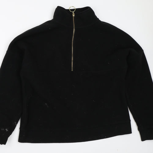 Primark Womens Black  Fleece Henley Sweatshirt Size S