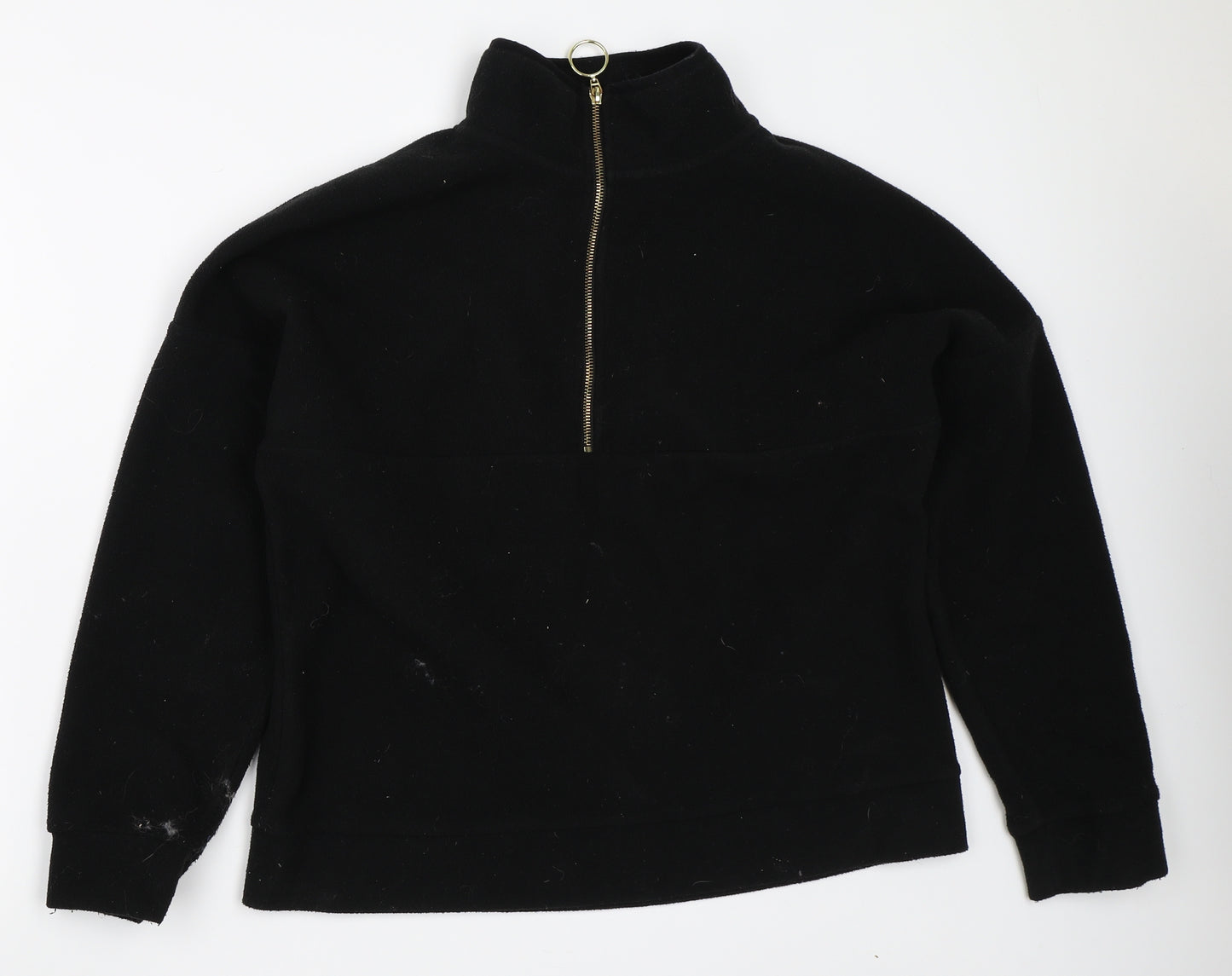 Primark Womens Black  Fleece Henley Sweatshirt Size S