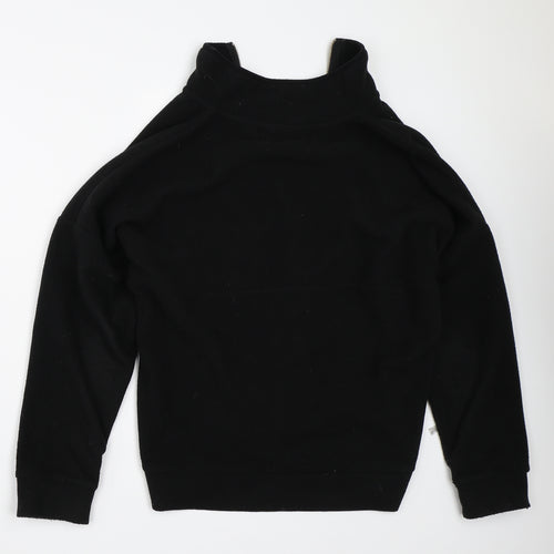 Primark Womens Black  Fleece Henley Sweatshirt Size S