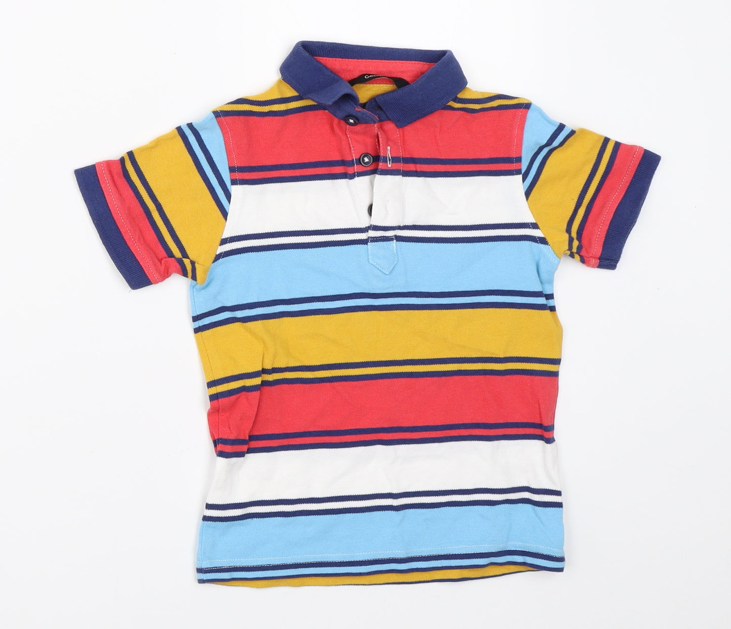 George Boys Blue Striped  Basic Polo Size 4-5 Years