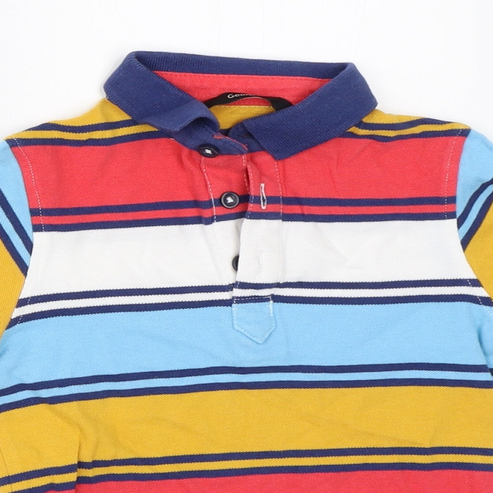 George Boys Blue Striped  Basic Polo Size 4-5 Years