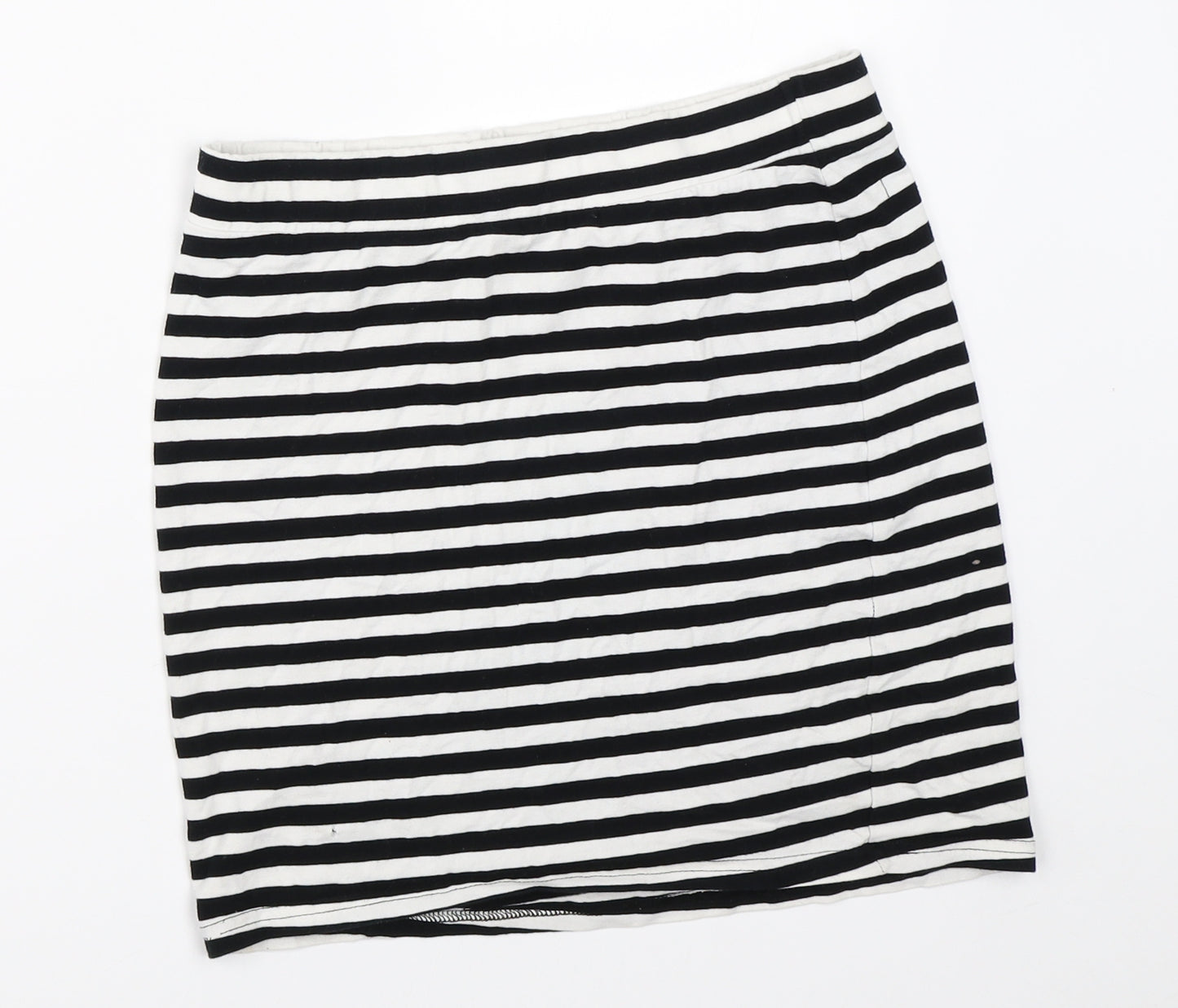 H&M Womens Black Striped  Mini Skirt Size S