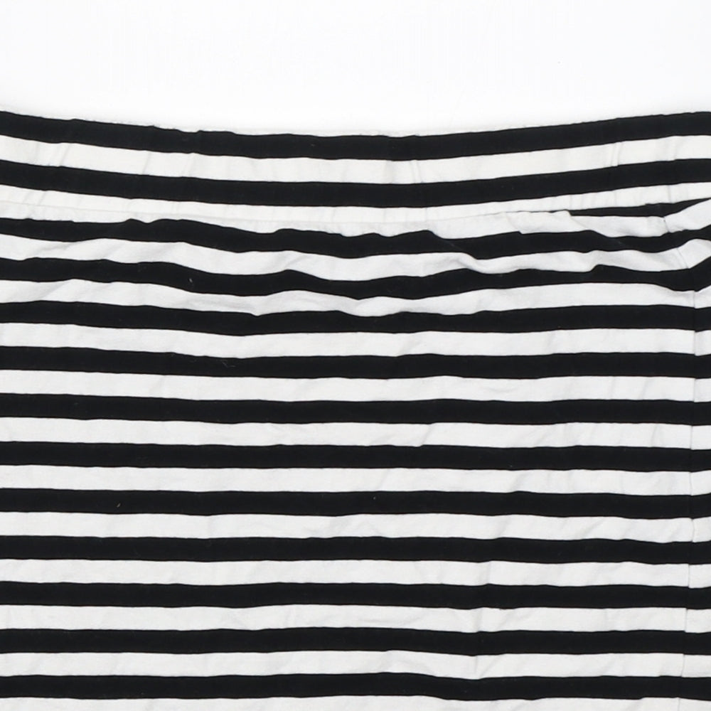 H&M Womens Black Striped  Mini Skirt Size S