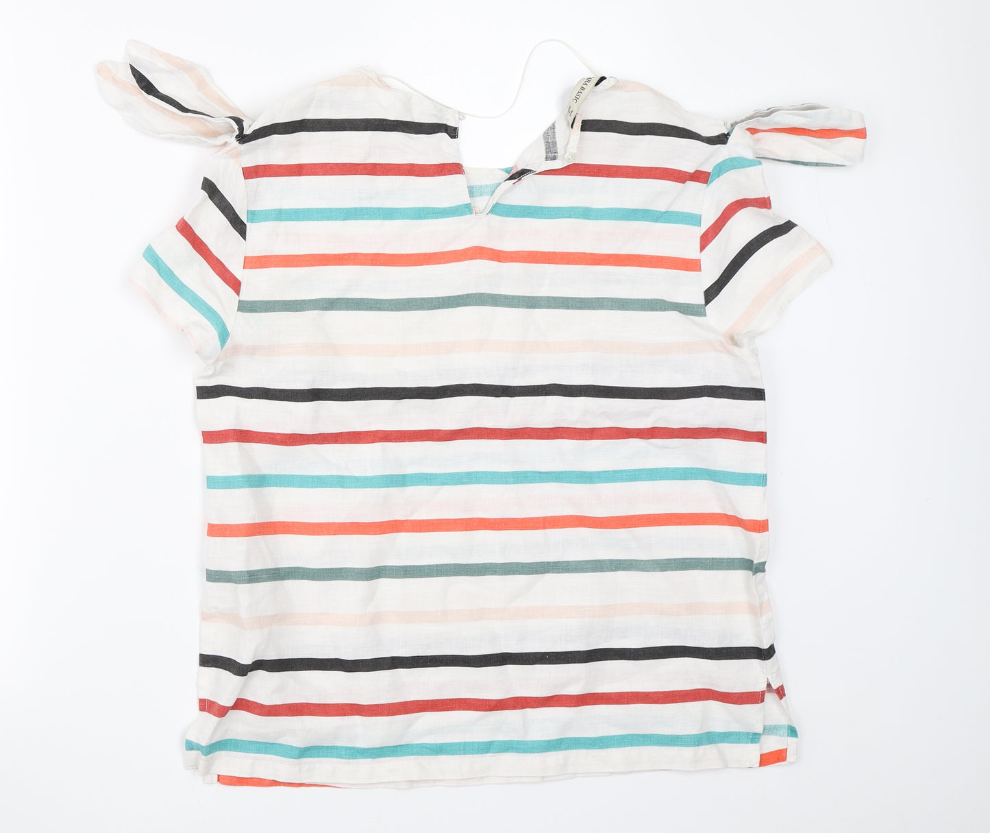 Zara Womens White Striped  Basic Blouse Size M