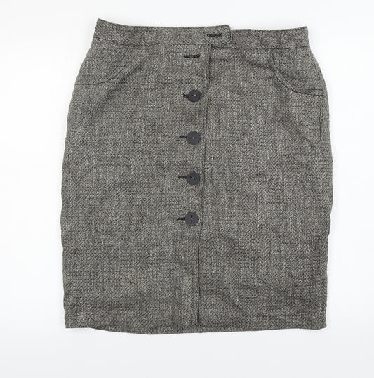 Front view of Next women’s beige a-line skirt, size UK 16