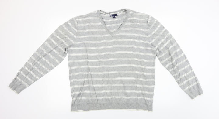 Gap Womens Grey Striped Pullover Jumper Size XL