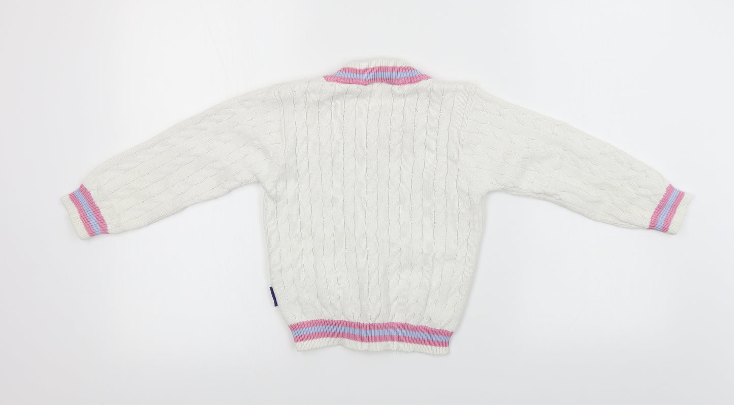 lords Boys White   Pullover Jumper Size 5-6 Years
