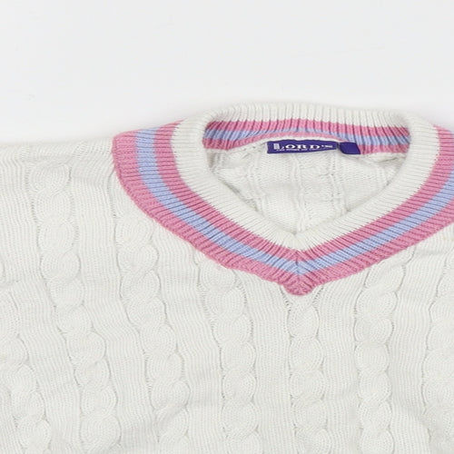 lords Boys White   Pullover Jumper Size 5-6 Years