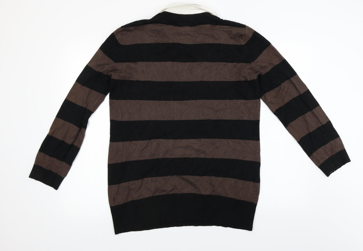 TU Womens Brown Striped  Pullover Jumper Size 18