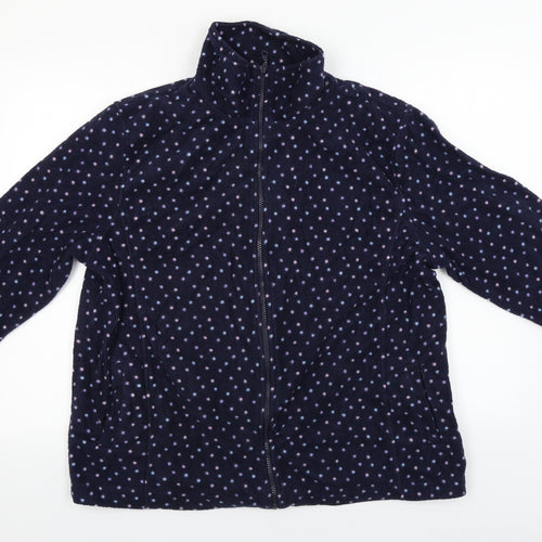 Affections  Womens Blue Polka Dot  Full Zip Jumper Size XL