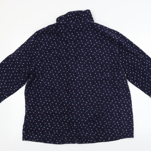 Affections  Womens Blue Polka Dot  Full Zip Jumper Size XL