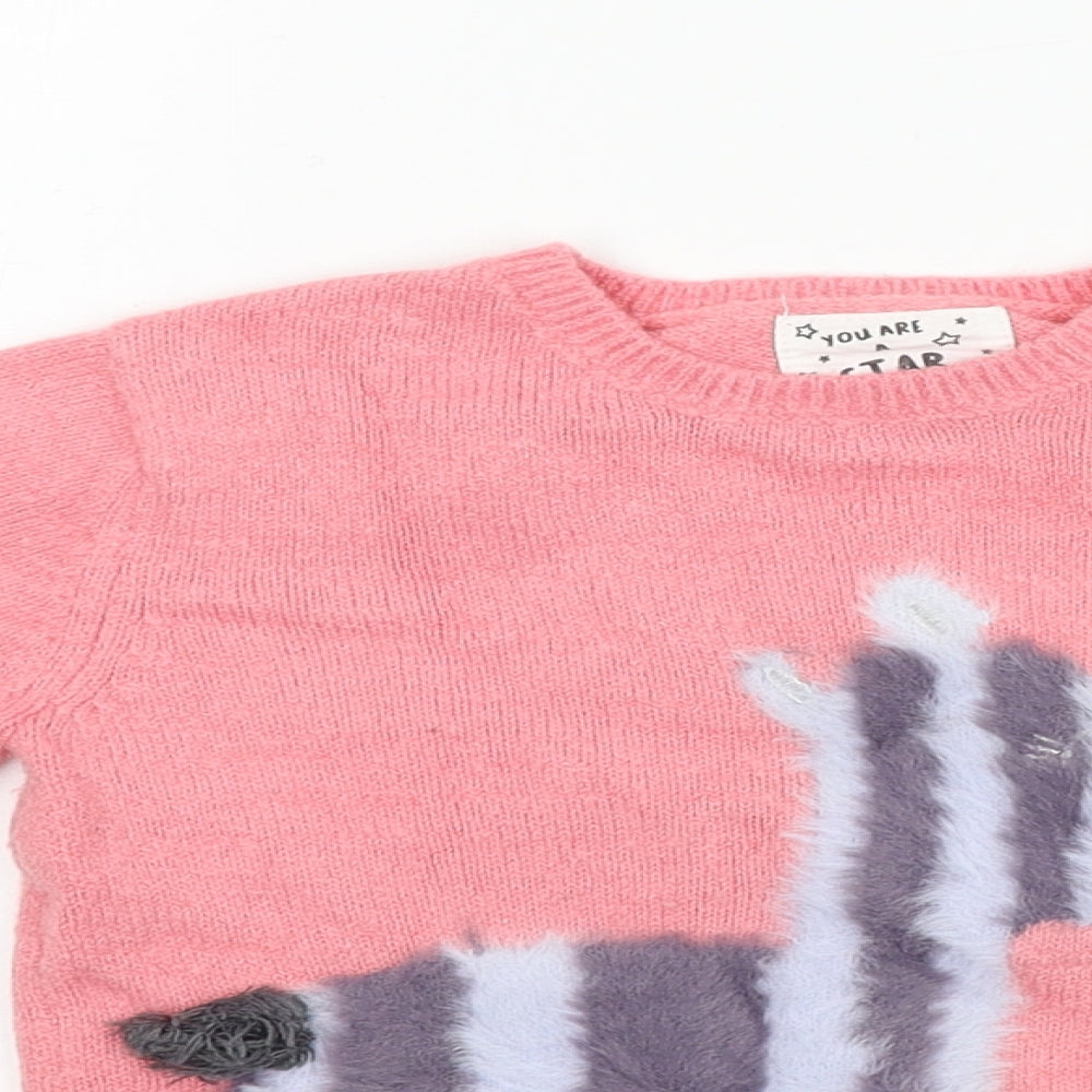 F&F  Girls Pink   Pullover Jumper Size 5-6 Years
