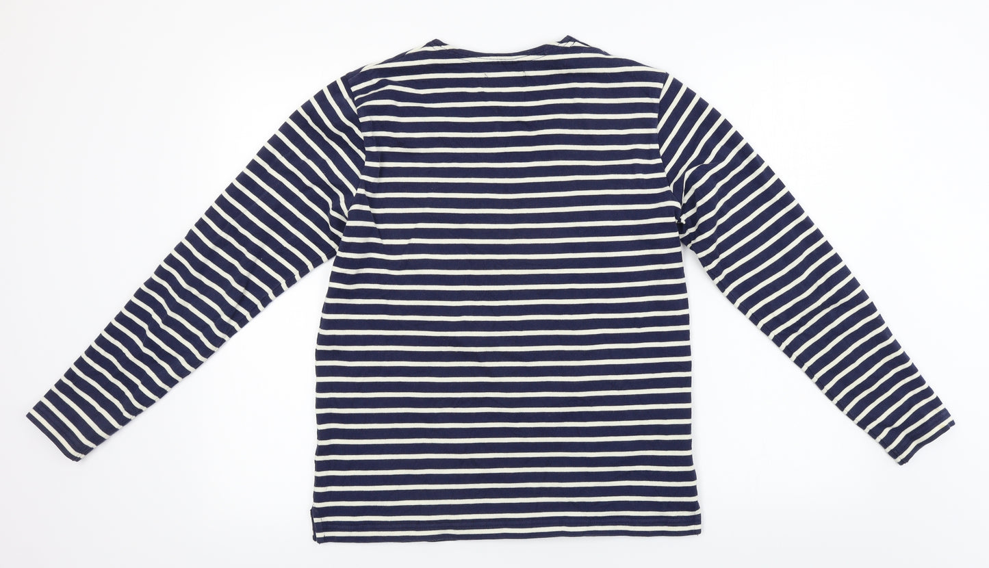 Fred Perry  Mens Blue Striped   T-Shirt Size S