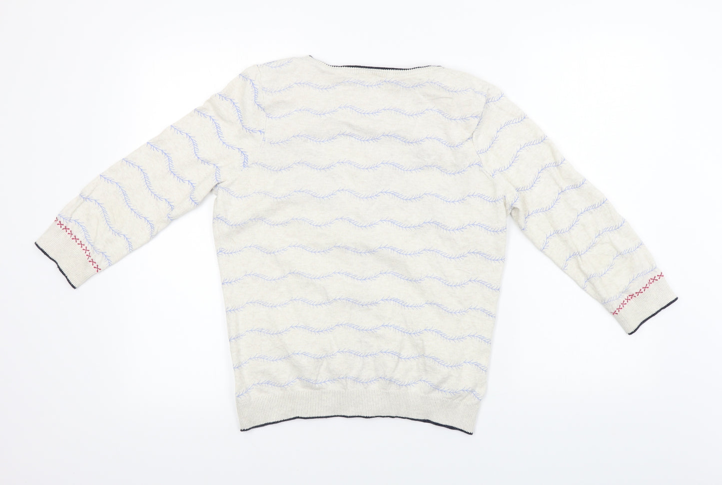 Marks and Spencer  Womens Beige Floral  Cardigan Jumper Size 12