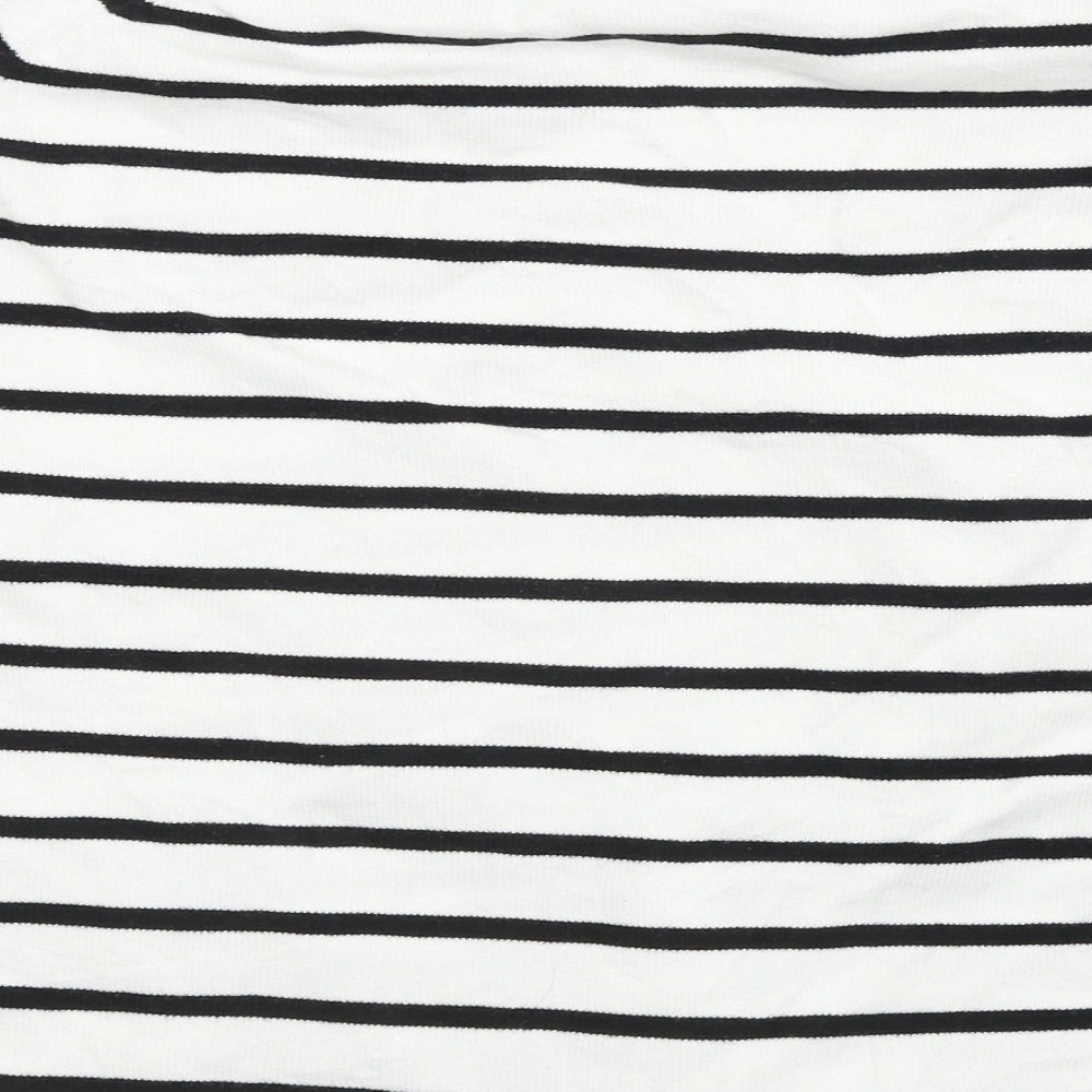 Jeanne Pierre  Womens White Striped  Pullover Jumper Size XL