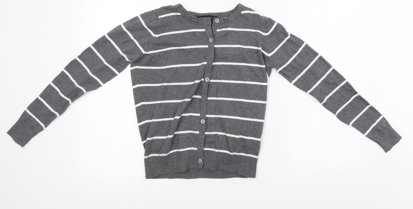 Atmosphere  Womens Grey Striped  Cardigan Jumper Size 10