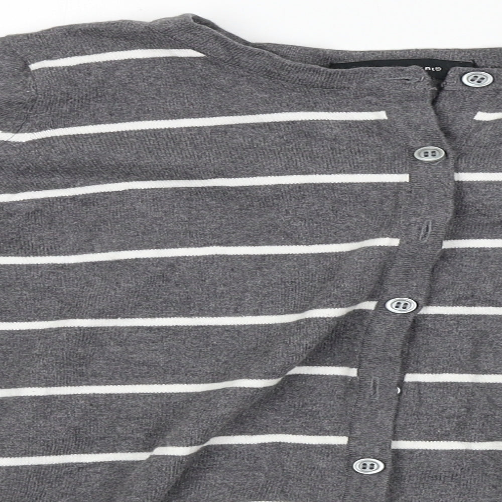 Atmosphere  Womens Grey Striped  Cardigan Jumper Size 10