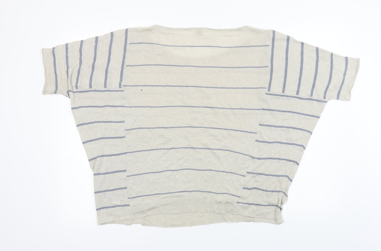 Poetry  Womens Beige Striped  Basic T-Shirt Size 14