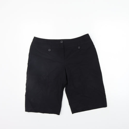 Marks and Spencer Womens Black Houndstooth  Chino Shorts Size 12