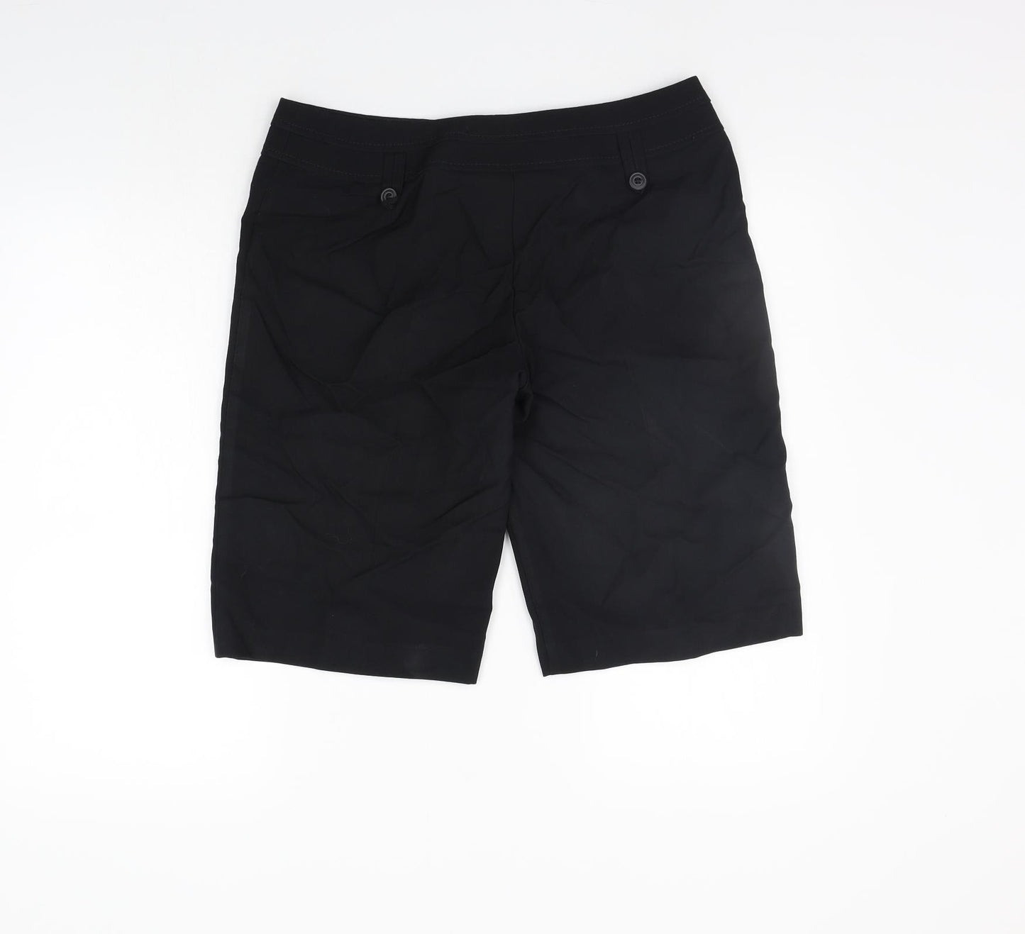Marks and Spencer Womens Black Houndstooth  Chino Shorts Size 12