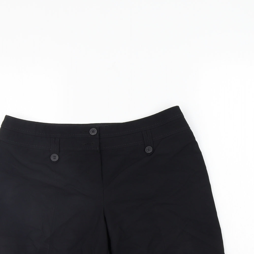 Marks and Spencer Womens Black Houndstooth  Chino Shorts Size 12