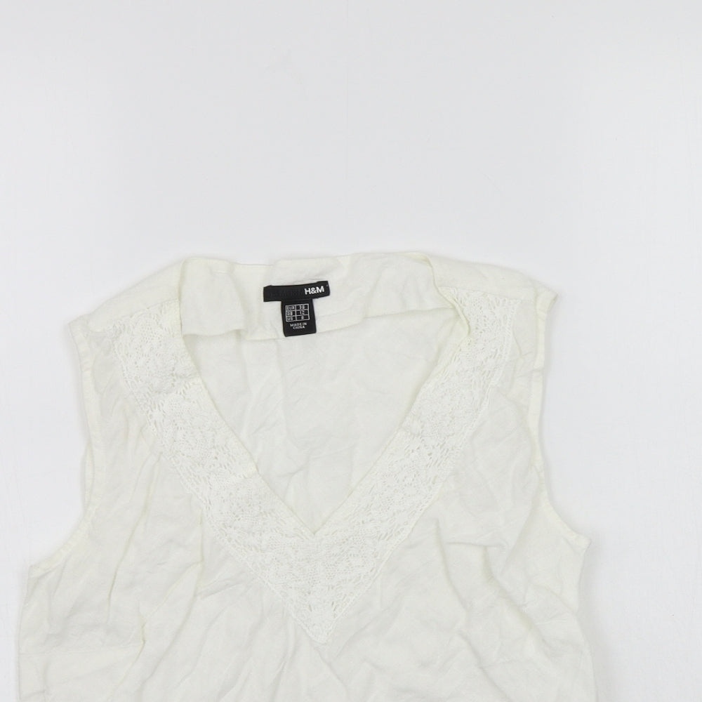 H&M Womens White    Polo Size 12  - washable mark