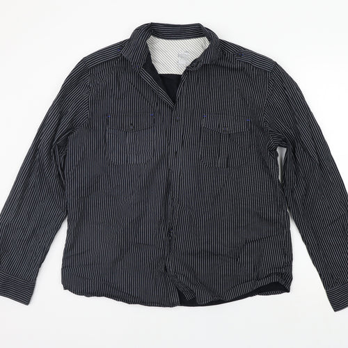 NEXT Mens Black Polka Dot   Button-Up Size XL