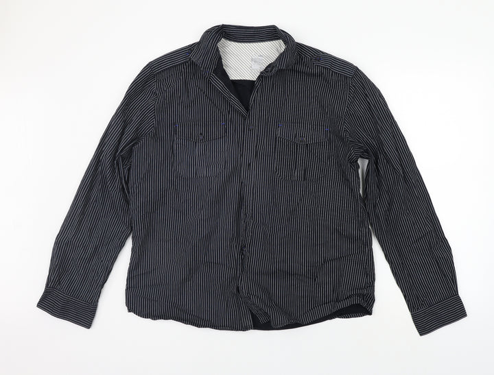 NEXT Mens Black Polka Dot   Button-Up Size XL