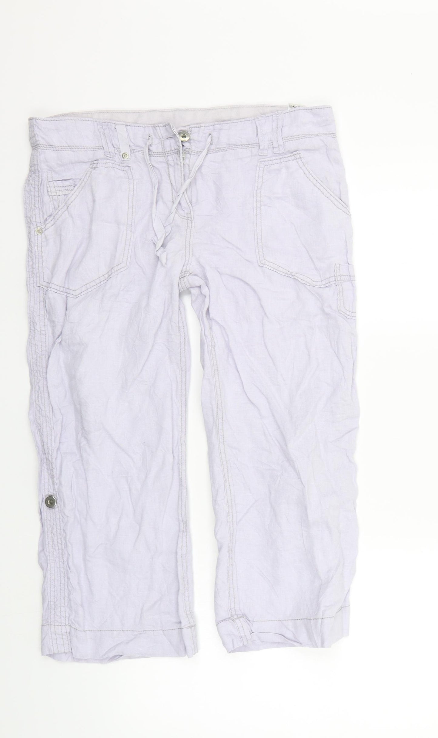 Marks and Spencer Womens Purple   Cropped Trousers Size 12 L21 in