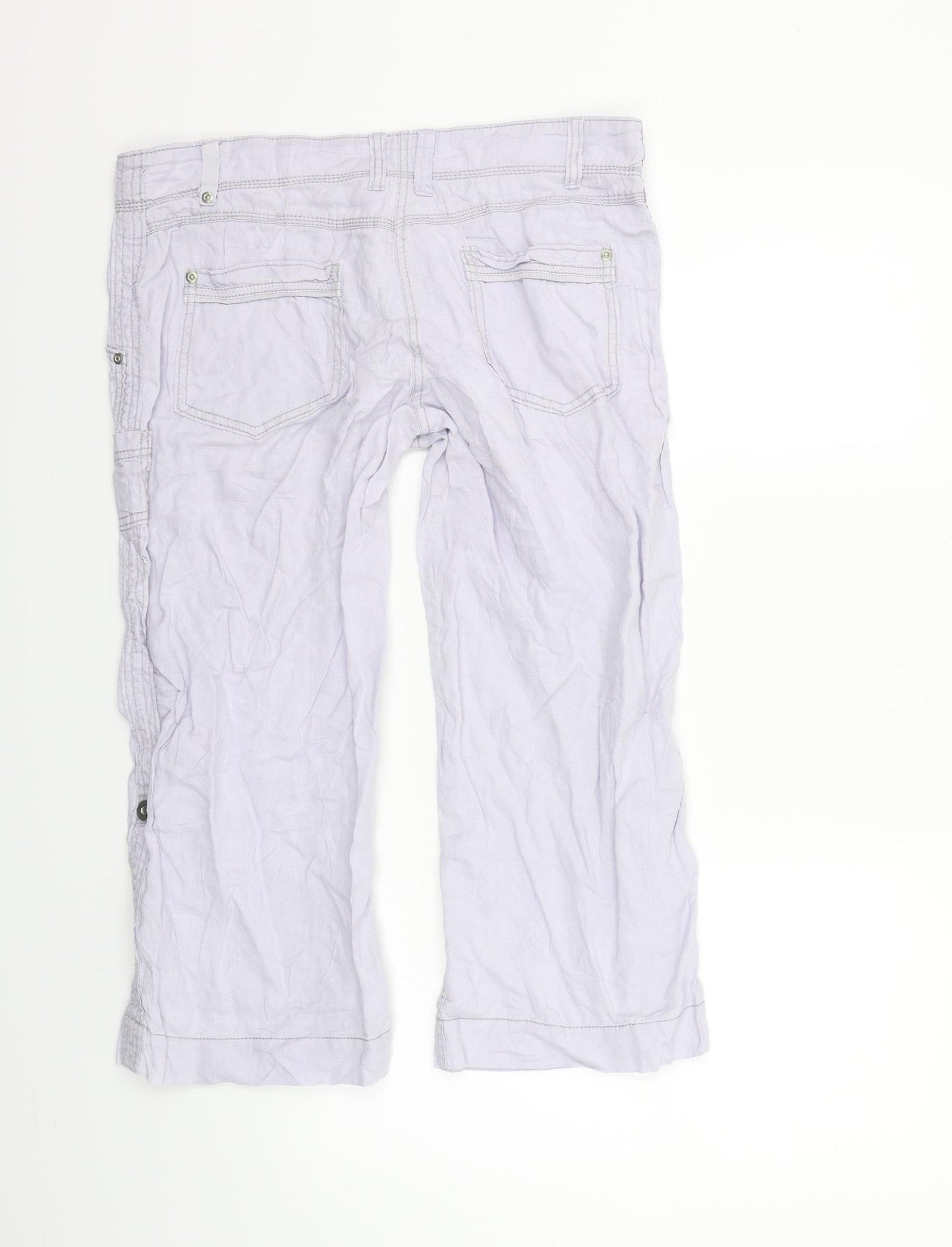 Marks and Spencer Womens Purple   Cropped Trousers Size 12 L21 in